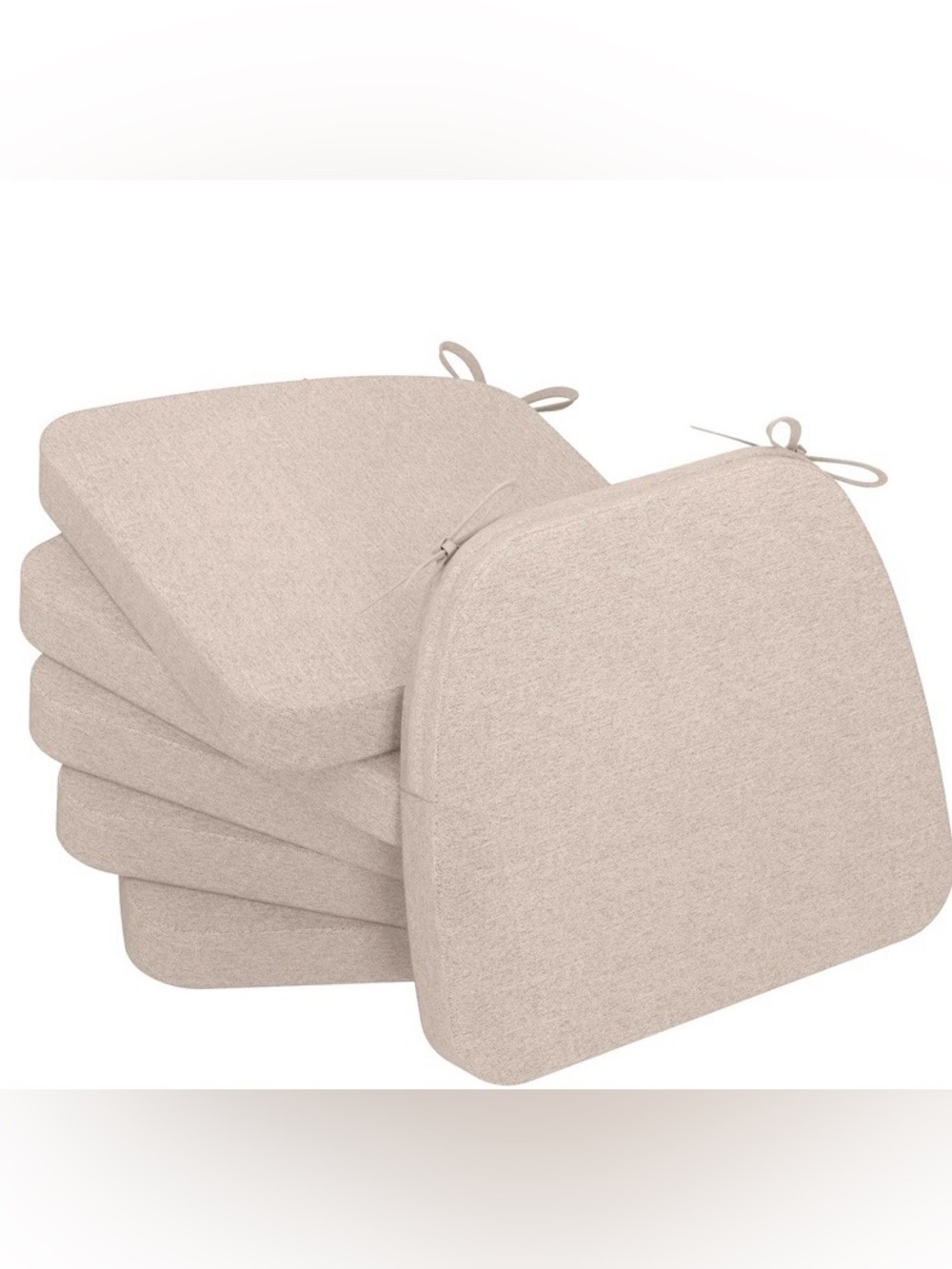 Outdoor Memory Cushions with Removable Covers with Ties (6-pack) BEIGE